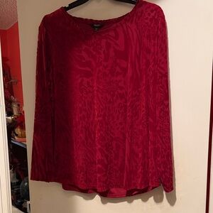 Simply Vera Vera Wang Burnout Velvet Crimson Top